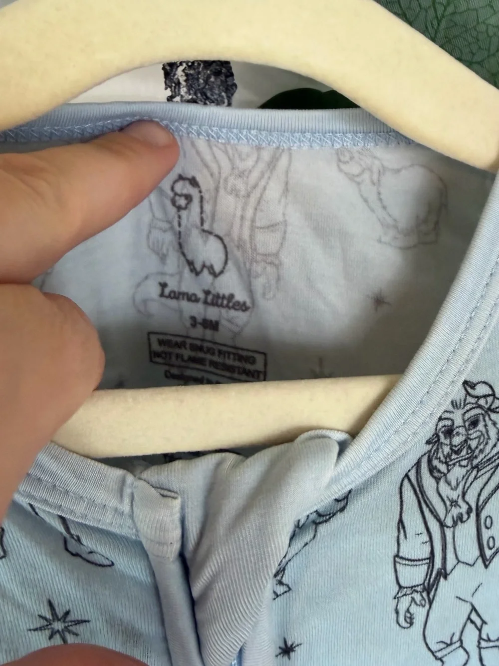 Lama Littles Disney Princes Blue Bamboo Sleeper Size 3-6 Months